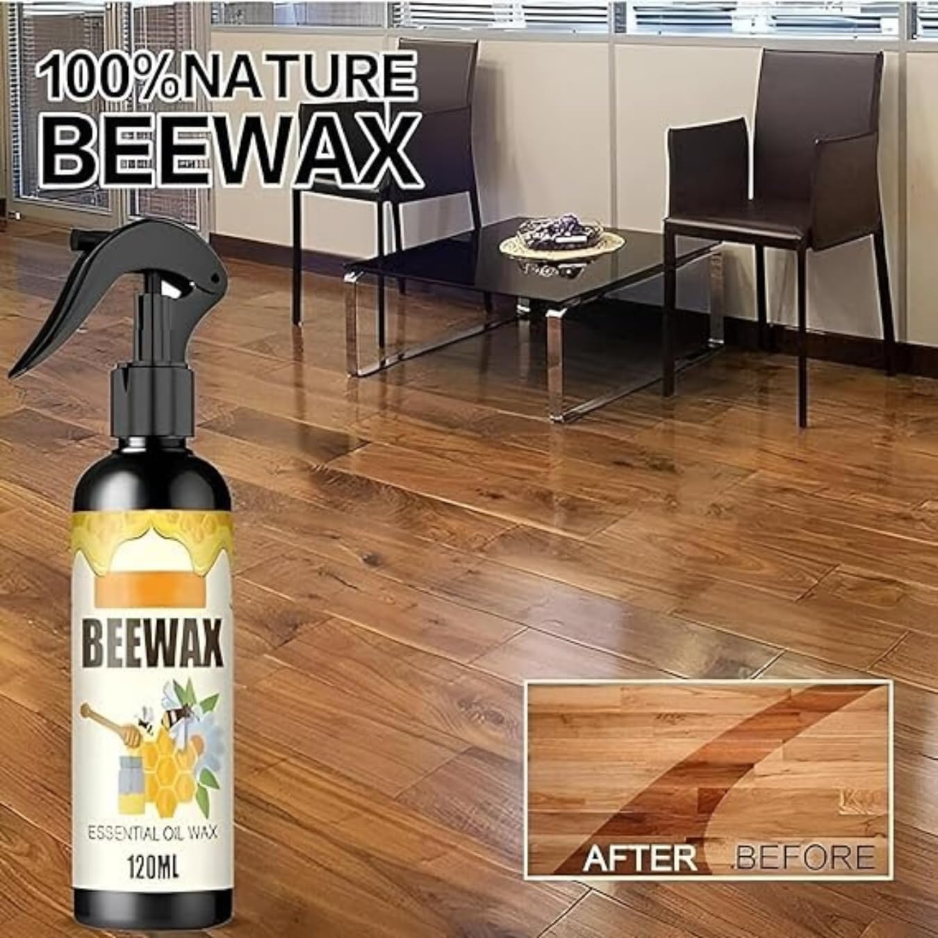 BeeWax Spray Brown Wooden Furniture Cleaner Floor Polishing Shiner(Pack of 2)