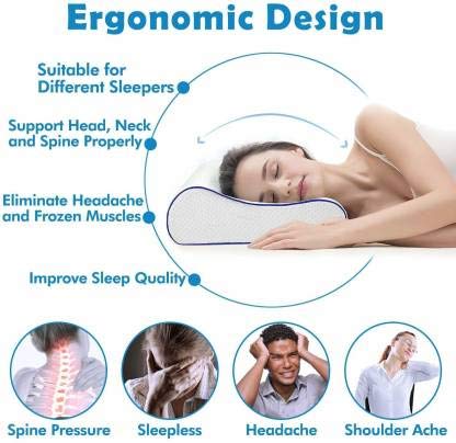 Memory Foam Solid Orthopaedic  Pillow White