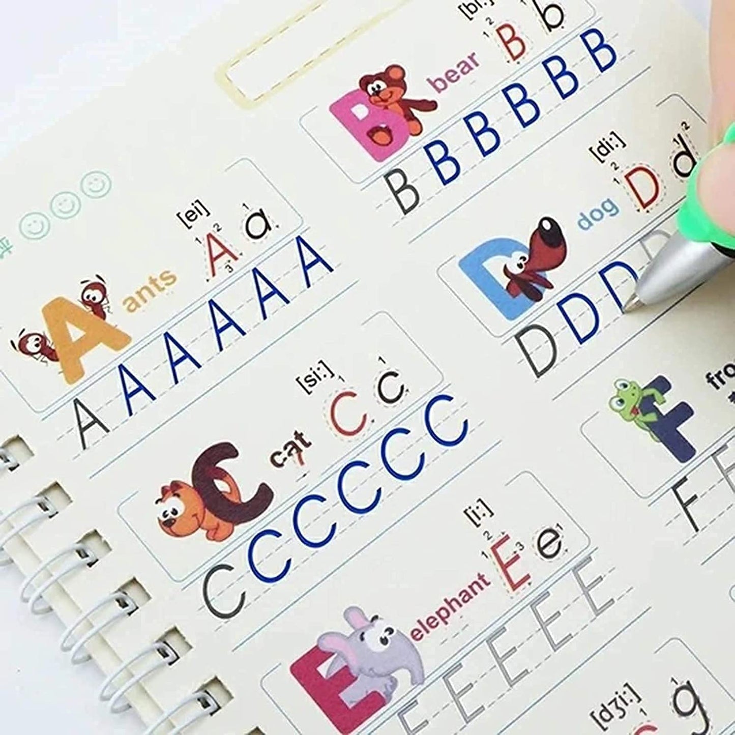 Sank Magic Practice Copybook,Number Tracing Book for Preschoolers with Pen, Magic calligraphy books for kids Reusable Writing Tool